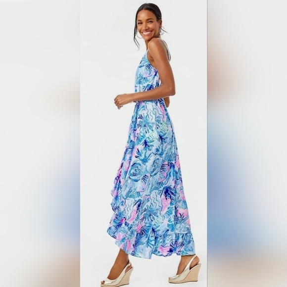 Lilly Pulitzer Dresses & Skirts - Lilly Pulitzer Dress Mareena Maxi Ruffle Blouson Ocean Party Core Size XL